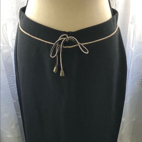 🎄Cafe au lait black maxi skirt  casual tie waist M - Picture 1 of 9